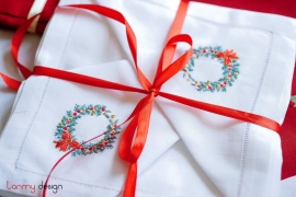 Christmas embroidery napkin